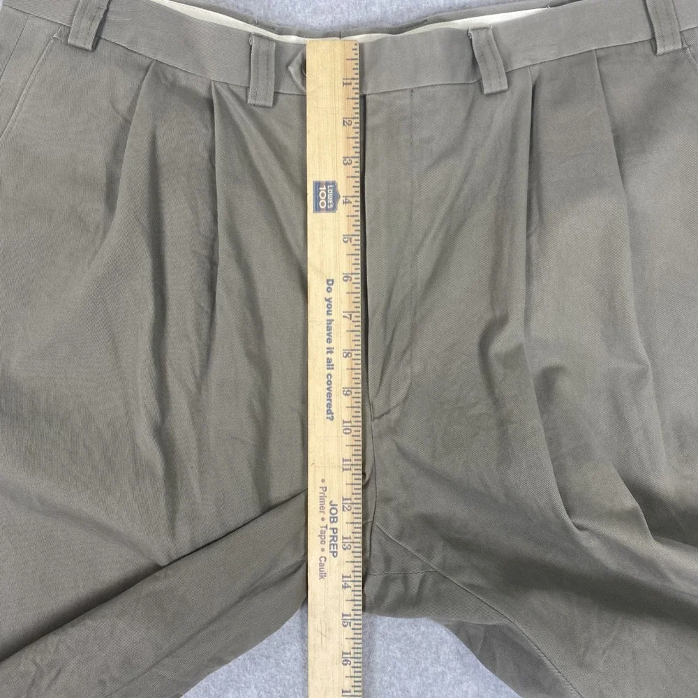 Lauren Ralph Lauren Dress Pants Mens 38x32 Olive Taupe Pleated Cuffed Cotton